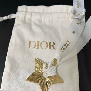 Dior 2025 Limited Edition Gold Star Charm with White Ribbon